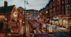 Ebury Bridge Rd. 2001, Pimlico, strada serale da Lee Campbell